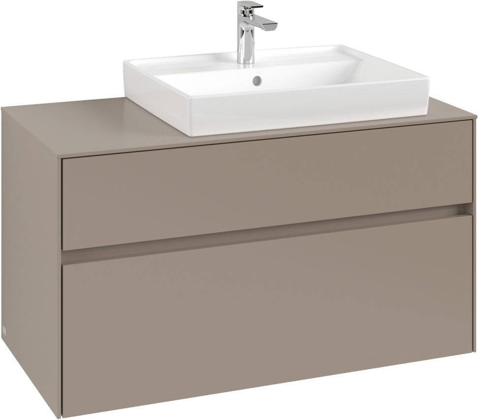Villeroy & Boch Waschtischunterschrank Collaro C018B0 1000 mm Taupe mit LED-Beleuchtung und SoftClosing