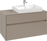Villeroy & Boch Waschtischunterschrank Collaro C018B0 1000 mm Taupe mit LED-Beleuchtung und SoftClosing