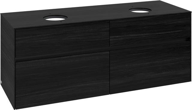 Villeroy & Boch Waschtischunterschrank Collaro C048 B0 1400 mm Black Oak mit Beleuchtung und SoftClosing