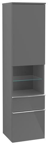 Villeroy & Boch Venticello Hochschrank 404 mm Glossy White – 1 Tür, 2 Auszüge, links