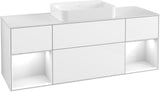 Villeroy & Boch Finion Waschtischunterschrank 1600 mm Glossy White Lacquer mit Beleuchtung