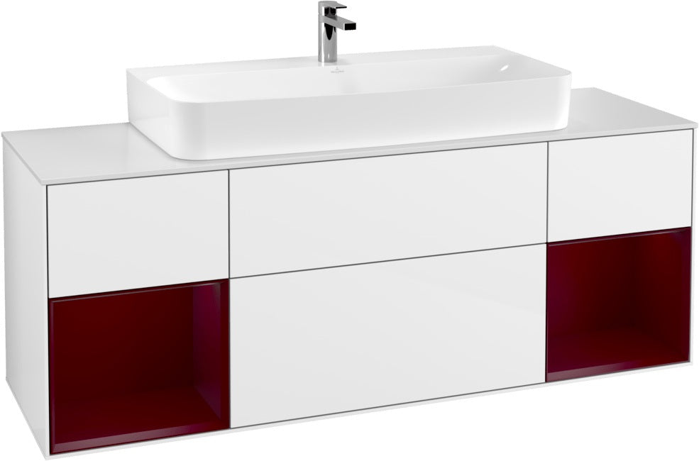 Villeroy & Boch Finion Waschtischunterschrank 1600 mm Glossy White Lacquer mit Beleuchtung