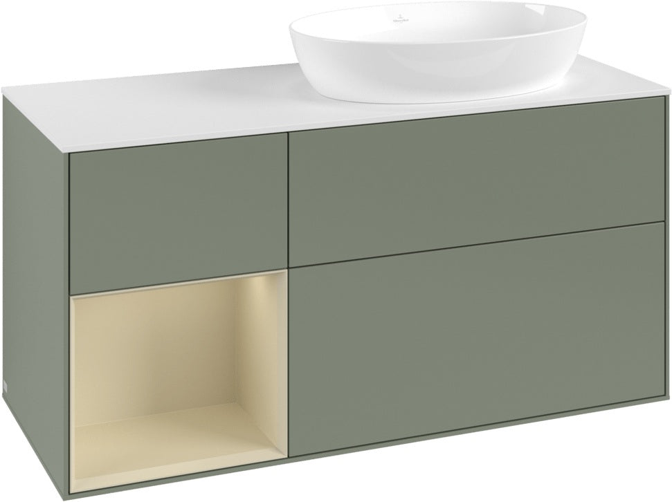 Villeroy & Boch Finion Waschtischunterschrank 1200 mm Glossy White Lacquer mit Beleuchtung