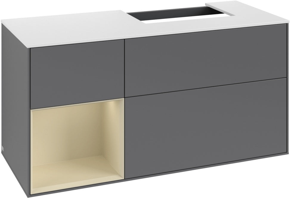 Villeroy & Boch Waschtischunterschrank Finion G141G 1200 mm Glossy White mit LED-Beleuchtung
