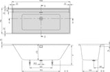Villeroy & Boch Collaro Rechteck-Badewanne 1700x750mm Weiß Alpin – Acryl Einbauwanne mit Überlauf