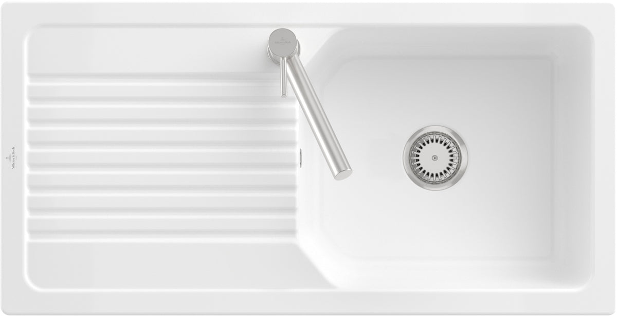 Villeroy & Boch Flächenbündige Spüle Linara 60 Flat Ivory CeramicPlus 980x490mm