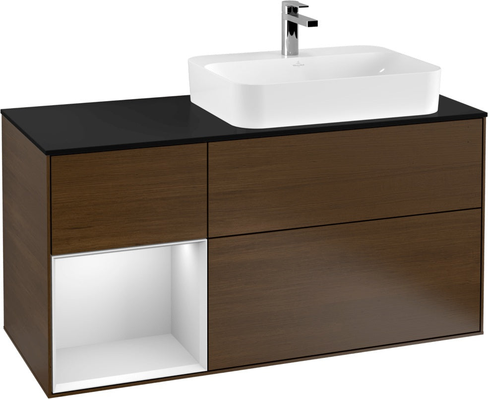 Villeroy & Boch Finion Waschbeckenunterschrank 1200 mm Glossy White Lacquer mit Beleuchtung