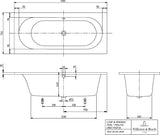 Villeroy & Boch Whirlpoolsystem LOOP & FRIENDS Combi Comf TP 1 we – 8 Whisper-Seitendüsen & LED