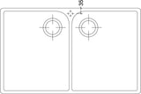 Villeroy & Boch Spülstein Doppelbecken 90 X 900 mm Ebony CeramicPlus Keramik