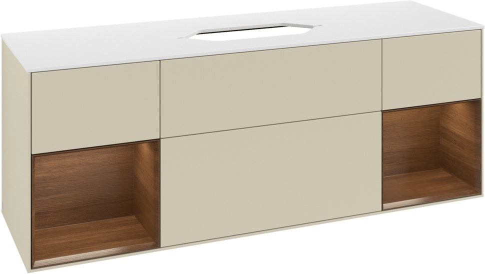 Villeroy & Boch Finion Waschtischunterschrank 1600 mm Glossy White Lacquer mit Beleuchtung