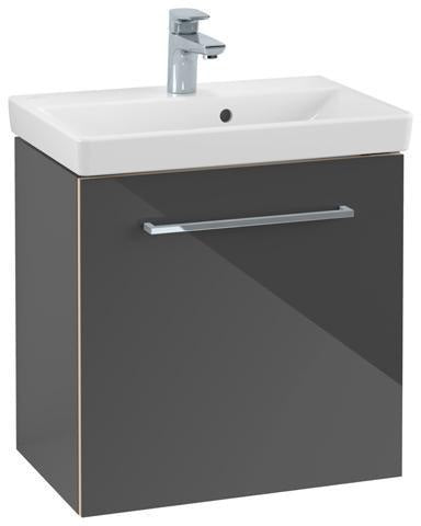 Villeroy & Boch Avento Waschtischunterschrank 530 mm Crystal Grey, 1 Tür links, mit Dämpfung