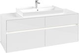 Villeroy & Boch Waschtischunterschrank Collaro C088B0 1400 mm Glossy White mit LED-Beleuchtung