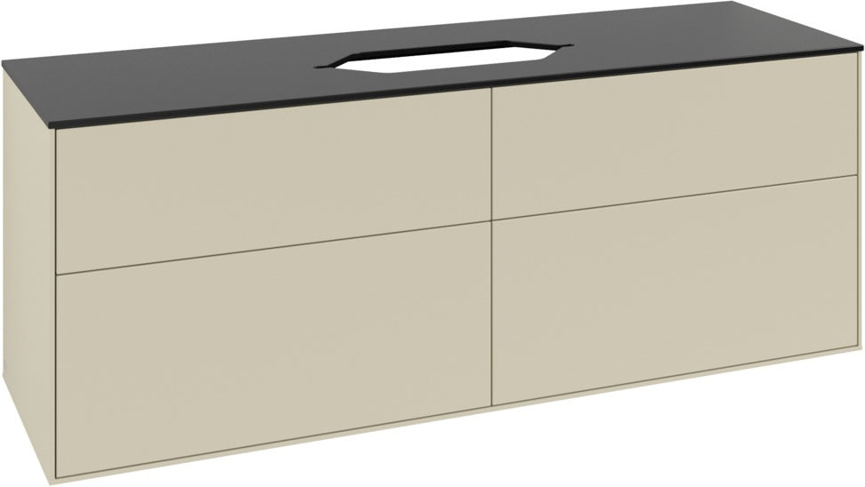 Villeroy & Boch Finion Waschtischunterschrank 1600 mm Peony Matt Lack mit Beleuchtung und 4 Auszügen