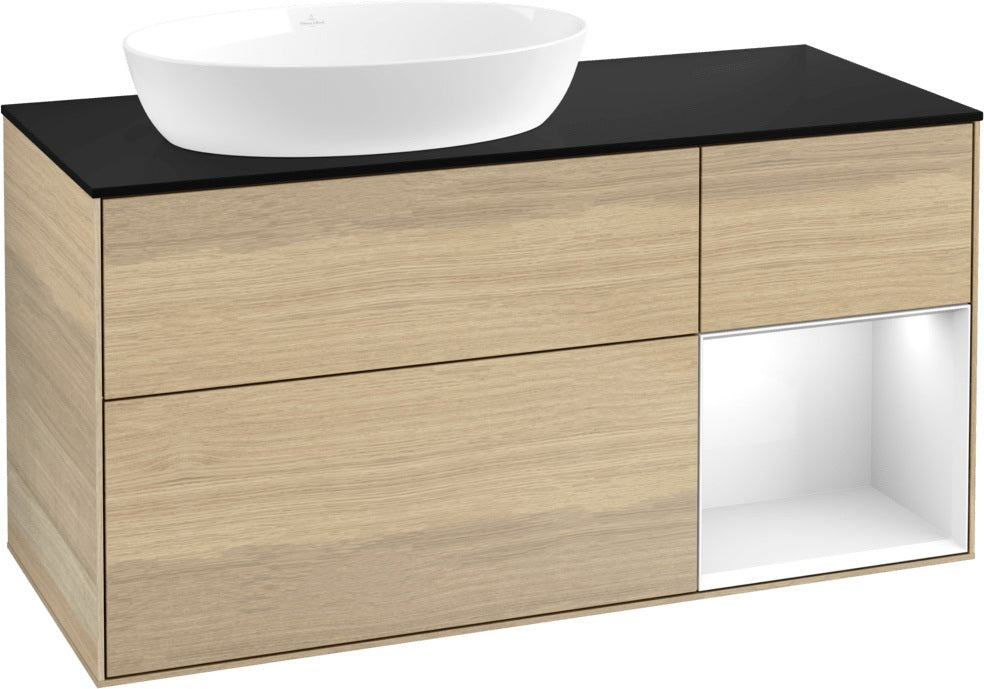 Villeroy & Boch Finion Waschtischunterschrank 1200 mm Glossy White Lacquer mit LED-Beleuchtung