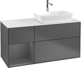 Villeroy & Boch Finion Waschbeckenunterschrank 1200 mm Glossy White Lacquer mit Beleuchtung