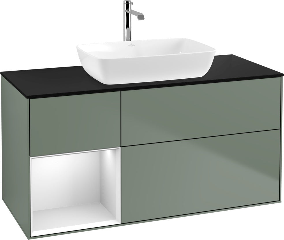 Villeroy & Boch Finion Waschtischunterschrank 1200 mm Glossy White Lacquer mit Beleuchtung