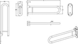 Villeroy & Boch ViCare Klappgriff 921724 – Barrierefreier Stützgriff, 280 x 650 x 100 mm, Weiß