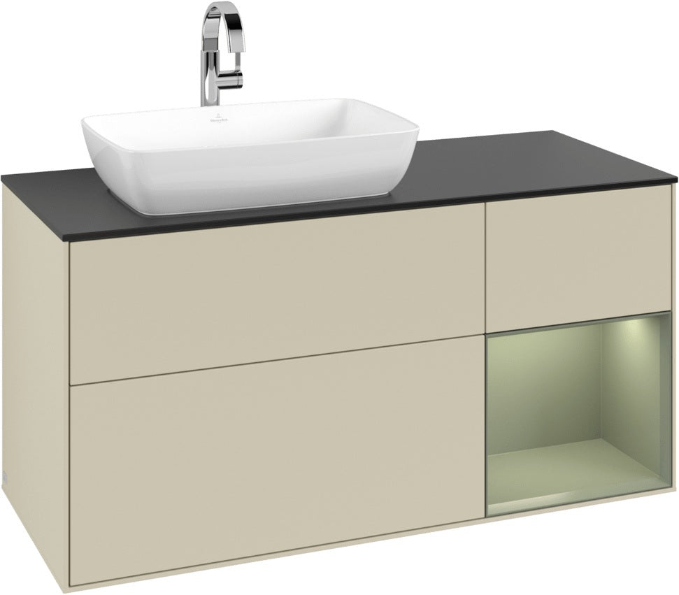 Villeroy & Boch Finion Waschtischunterschrank 1200 mm Glossy White mit Beleuchtung und SoftClosing