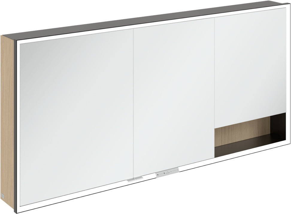 Villeroy & Boch Spiegelschrank My View+ B48110 1000 mm Graphite mit LED-Beleuchtung und SoftClosing