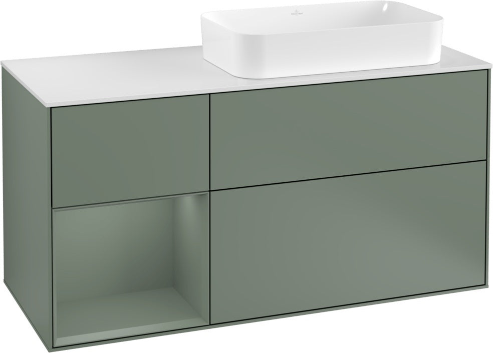 Villeroy & Boch Waschtischunterschrank Finion F271G 1200 mm Glossy White Lacquer mit Beleuchtung