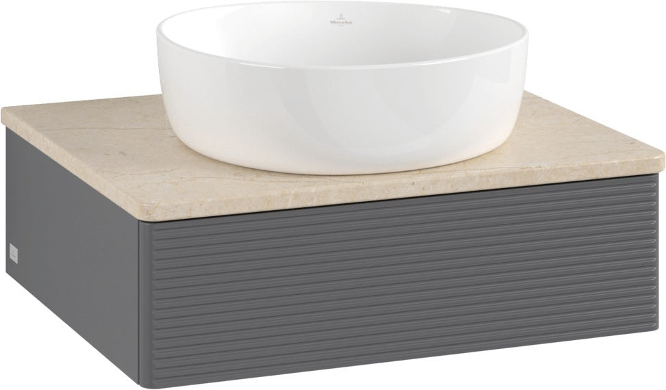 Villeroy & Boch Waschbeckenunterschrank Antao 600 mm Anthracite Matt Lacquer mit LED-Beleuchtung
