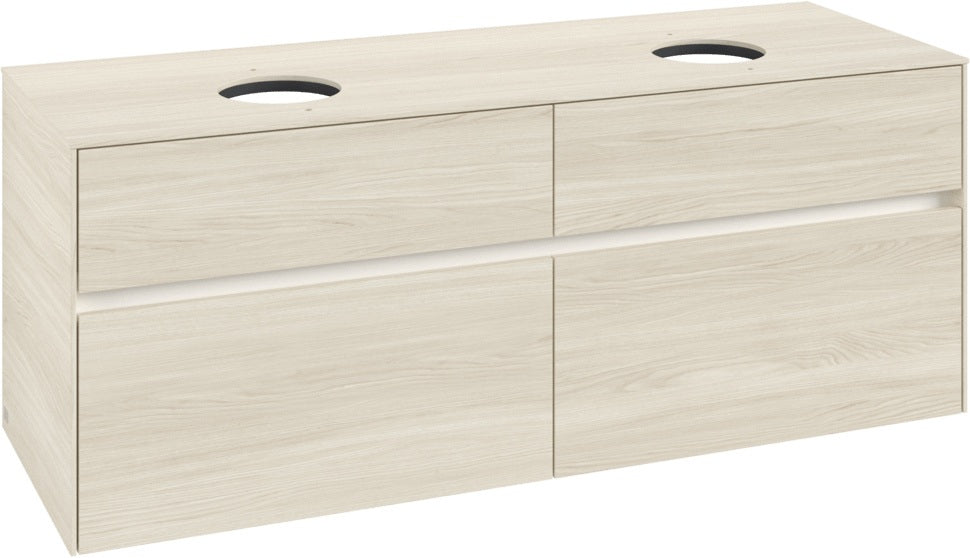 Villeroy & Boch Waschtischunterschrank Collaro C048 B0 1400 mm White Oak mit Beleuchtung und SoftClosing