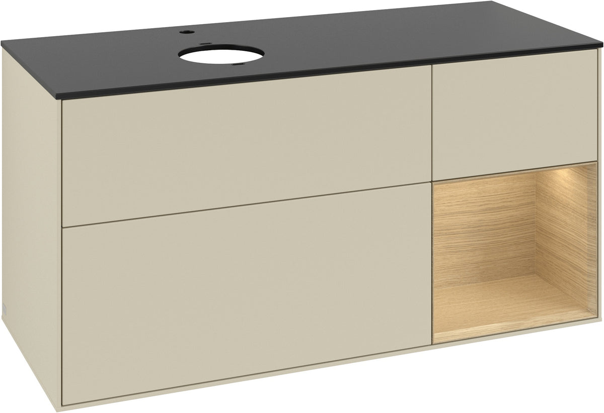Villeroy & Boch Finion Waschbeckenunterschrank 1200 mm Glossy White Lacquer mit LED-Beleuchtung