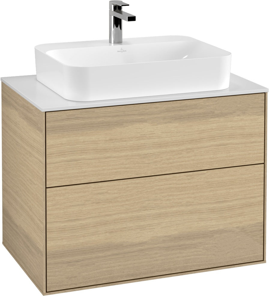 Villeroy & Boch Waschtischunterschrank Finion F3410 800 mm Glossy White Lacquer mit SoftClosing