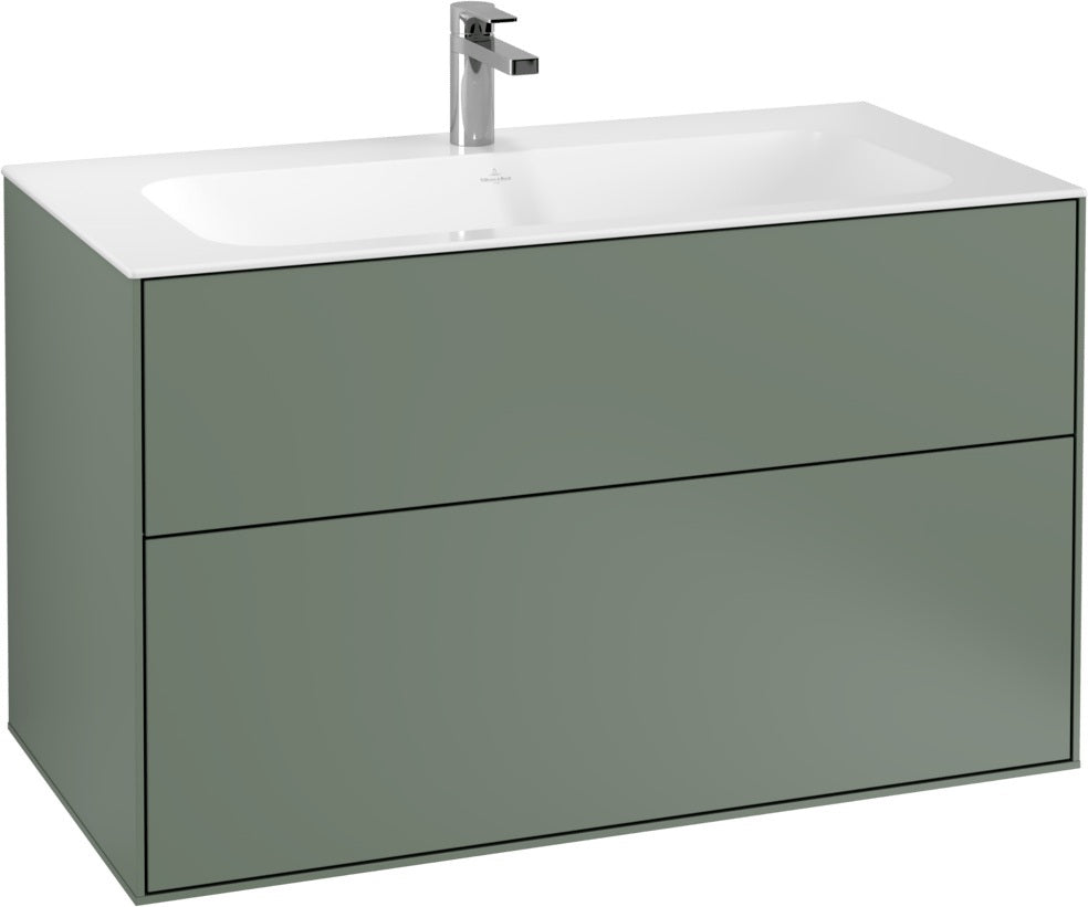 Villeroy & Boch Finion Waschbeckenunterschrank 996 mm Glossy White Lacquer mit LED-Beleuchtung