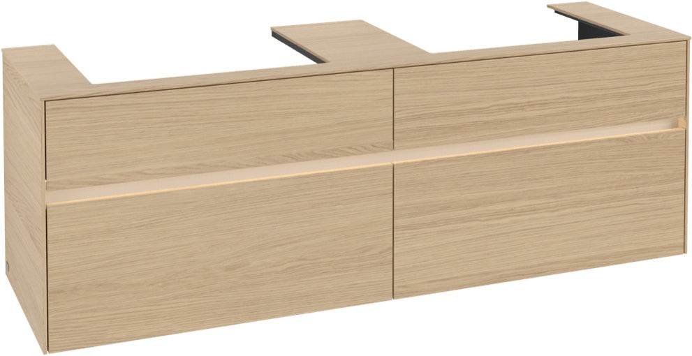 Villeroy & Boch Waschtischunterschrank Collaro C024 B0 1600 mm Nordic Oak mit Beleuchtung