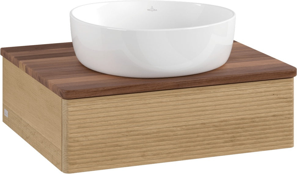 Villeroy & Boch Antao Waschbeckenunterschrank 600 mm Warm Walnut mit Auszugsbeleuchtung