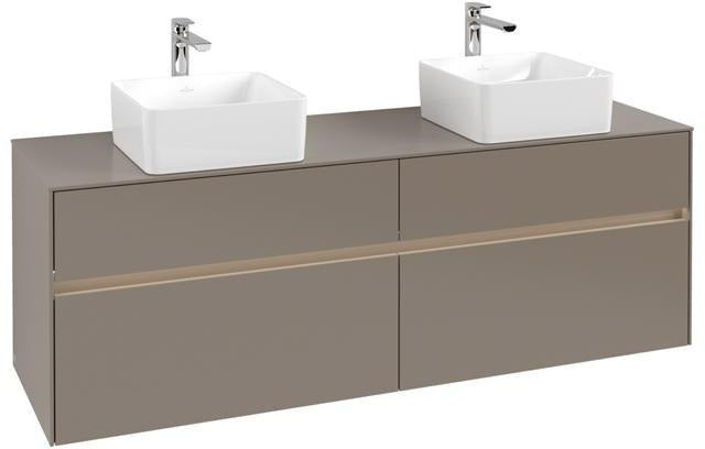 Villeroy & Boch Collaro Waschtischunterschrank 1600 mm Truffle Grey mit LED-Beleuchtung