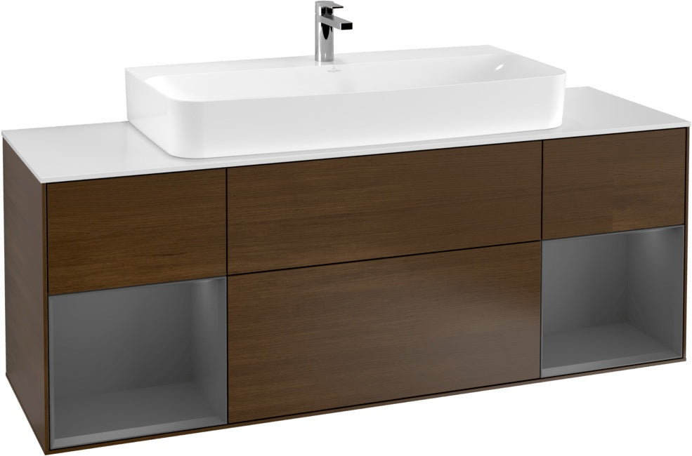 Villeroy & Boch Finion Waschtischunterschrank 1600 mm Glossy White Lacquer mit Beleuchtung