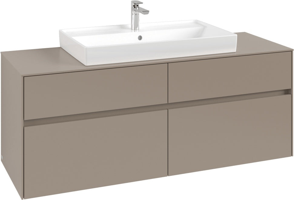 Villeroy & Boch Waschtischunterschrank Collaro C088 1400 mm Taupe mit 4 Auszügen und SoftClosing