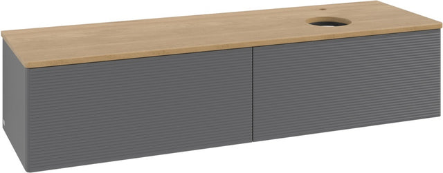Villeroy & Boch Waschtischunterschrank Antao 1600 mm Anthrazit Matt Lack – 2 Auszüge, Push-to-Open