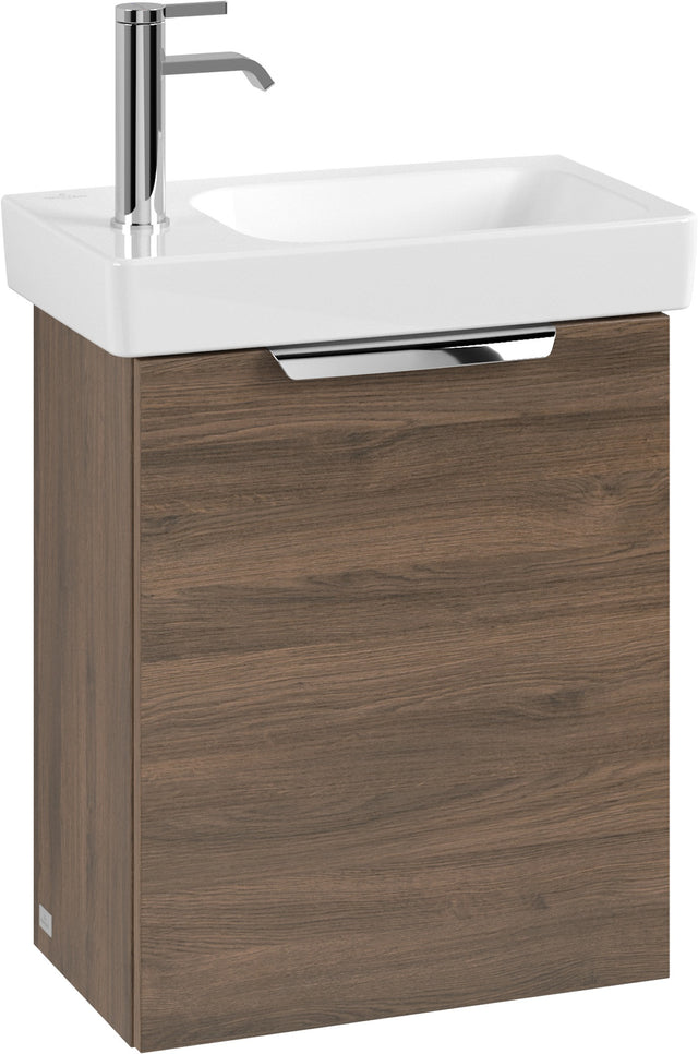 Villeroy & Boch Set LineUp 450mm mit Spiegel Anschlag links Arizona Oak – Badmöbel-Set