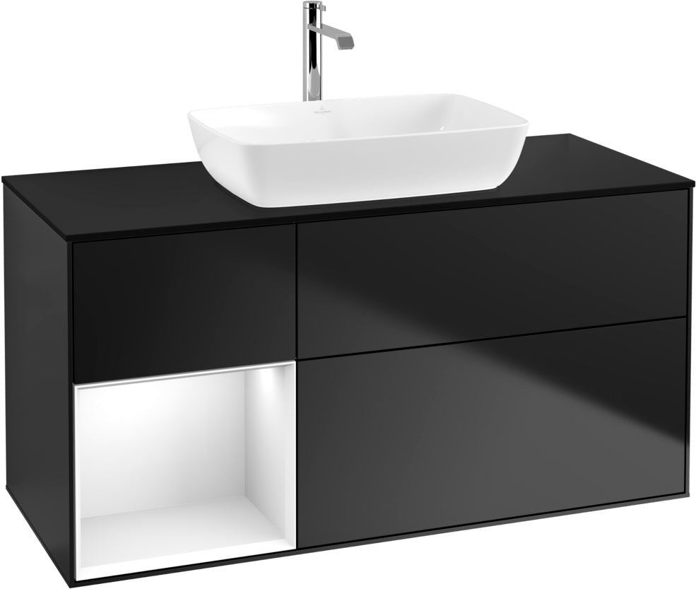 Villeroy & Boch Finion Waschtischunterschrank 1200 mm Glossy White Lacquer mit Beleuchtung