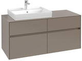 Villeroy & Boch Collaro Waschtischunterschrank 1200 mm, 4 Auszüge, Soft Grey, Becken links