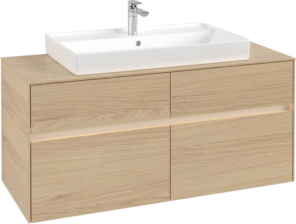 Villeroy & Boch Waschtischunterschrank Collaro C087 B0 1200 mm Nordic Oak mit LED-Beleuchtung