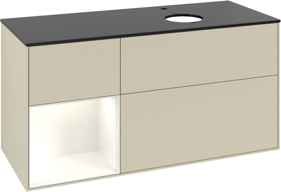 Villeroy & Boch Finion Waschtischunterschrank 1200 mm Glossy White Lacquer mit Beleuchtung