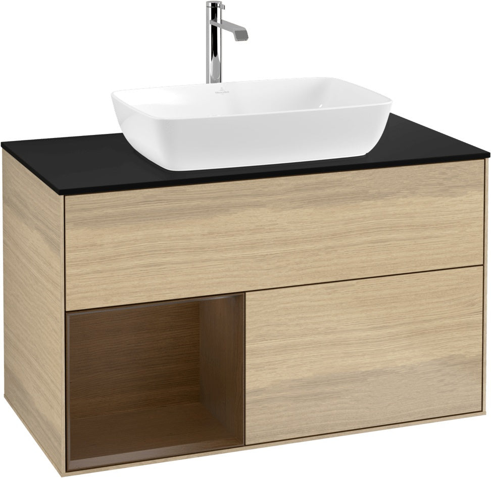Villeroy & Boch Finion Waschbeckenunterschrank Glossy White mit Beleuchtung, 1000 mm