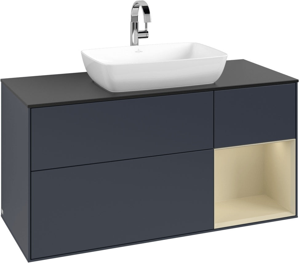 Villeroy & Boch Finion Waschbeckenunterschrank 1200 mm Glossy White Lacquer mit Beleuchtung