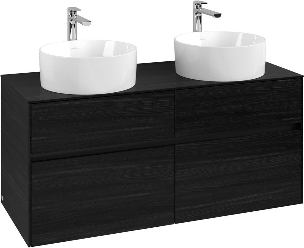 Villeroy & Boch Waschbeckenunterschrank Collaro C044 B0 1200 mm Black Oak mit Beleuchtung