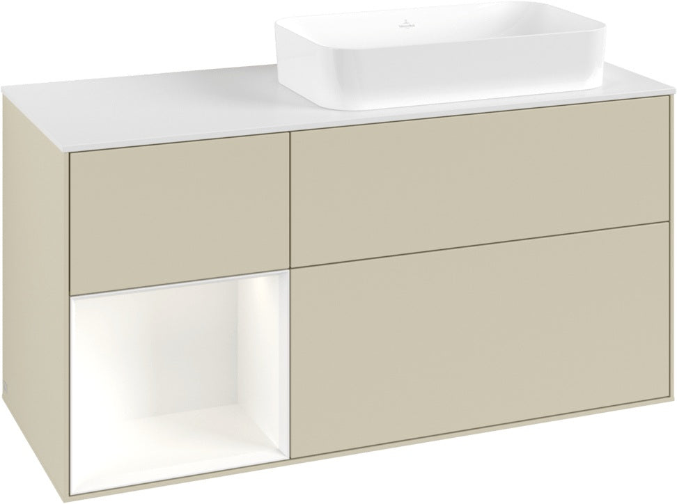 Villeroy & Boch Finion Waschtischunterschrank 1200 mm Glossy White mit Beleuchtung