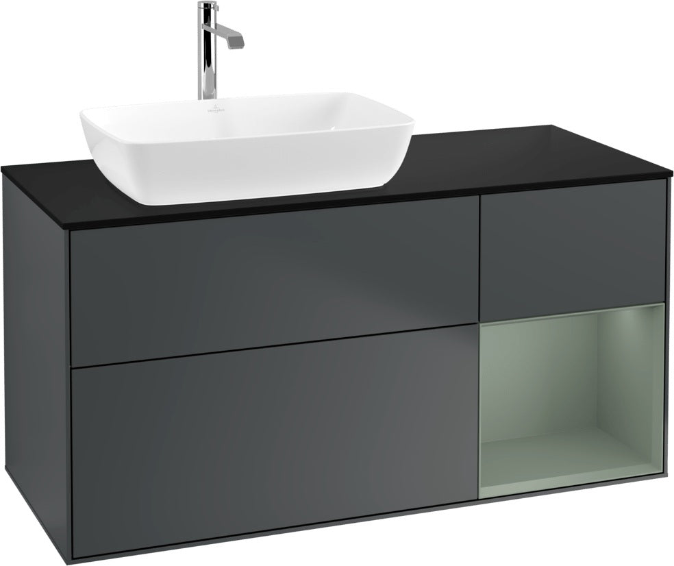 Villeroy & Boch Finion Waschtischunterschrank 1200 mm Glossy White mit Beleuchtung und SoftClosing