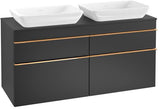 Villeroy & Boch Venticello Waschtischunterschrank 1257 mm Glossy White, 4 Auszüge, für 2 Waschtische