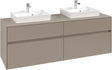 Villeroy & Boch Waschtischunterschrank Collaro C021 B0 1600 mm Taupe mit Beleuchtung