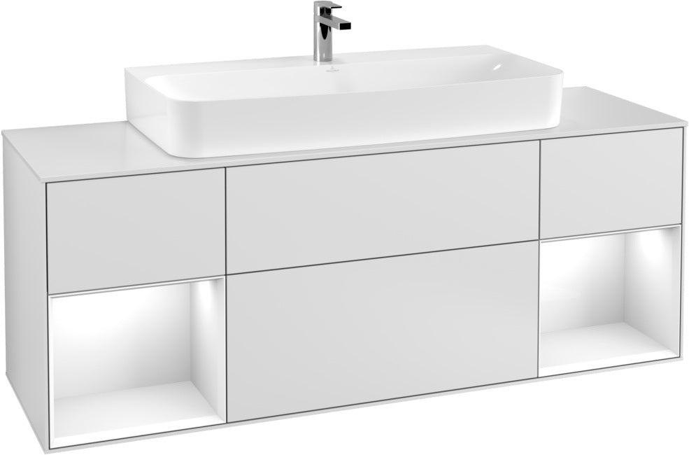 Villeroy & Boch Finion Waschtischunterschrank 1600 mm Glossy White Lacquer mit Beleuchtung
