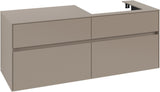 Villeroy & Boch Waschtischunterschrank Collaro C086 B0 1400 mm Taupe mit Beleuchtung und SoftClosing