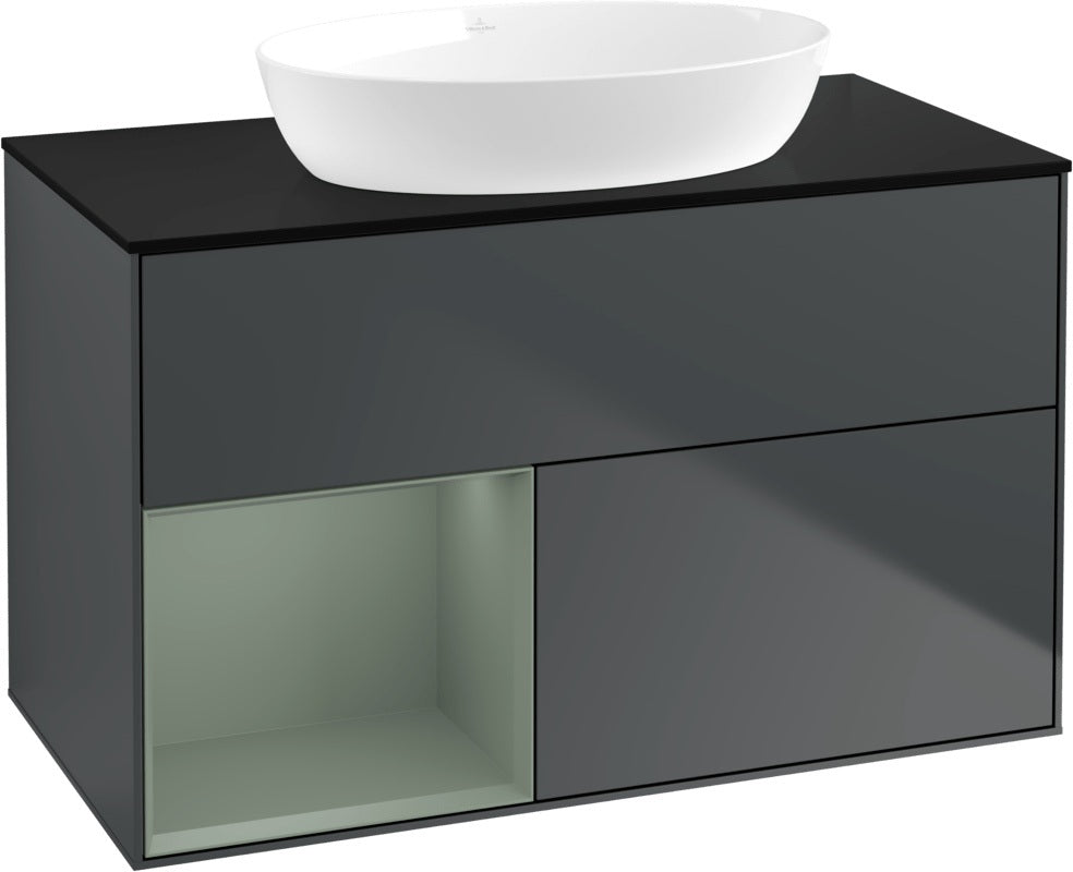 Villeroy & Boch Waschtischunterschrank Finion FA12G 1000 mm Glossy White Lacquer mit Beleuchtung